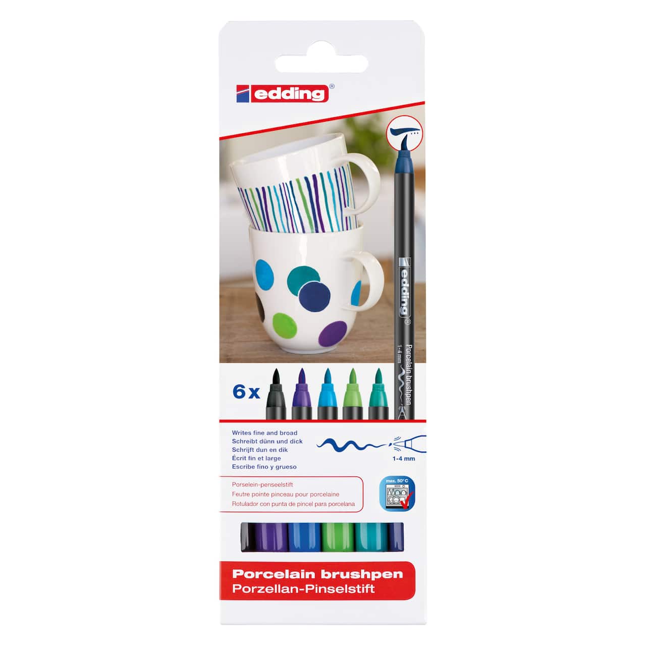 6 Packs: 6 ct. (36 total) edding&#xAE; 4200 Cool Porcelain Brush Pen Set